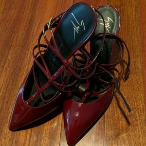 Giuseppe Zanotti Patent Leather Dark Red Heels